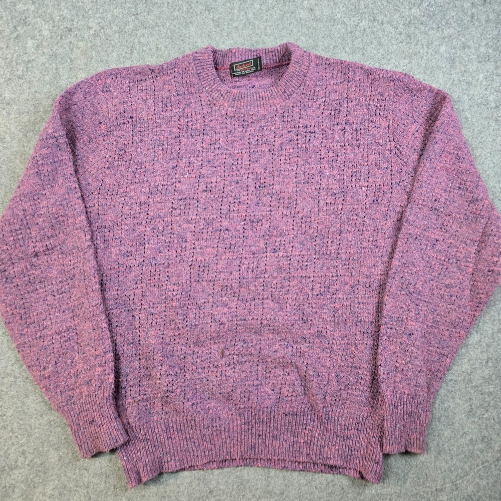 VTG Indeed Hilton Sweater Adult M Purple Geometric Flecked Textured Knit 80s 90s